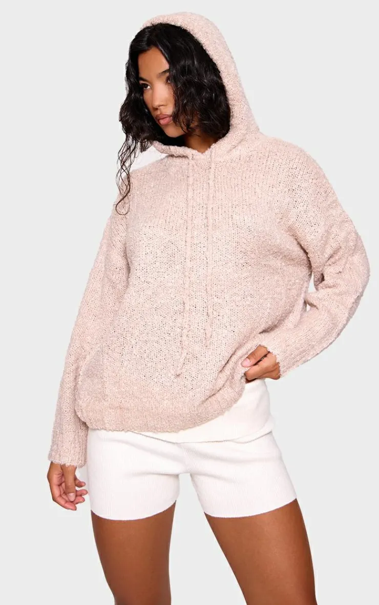 PrettyLittleThing Sweaters*Textured Bobble Knit Hoodie