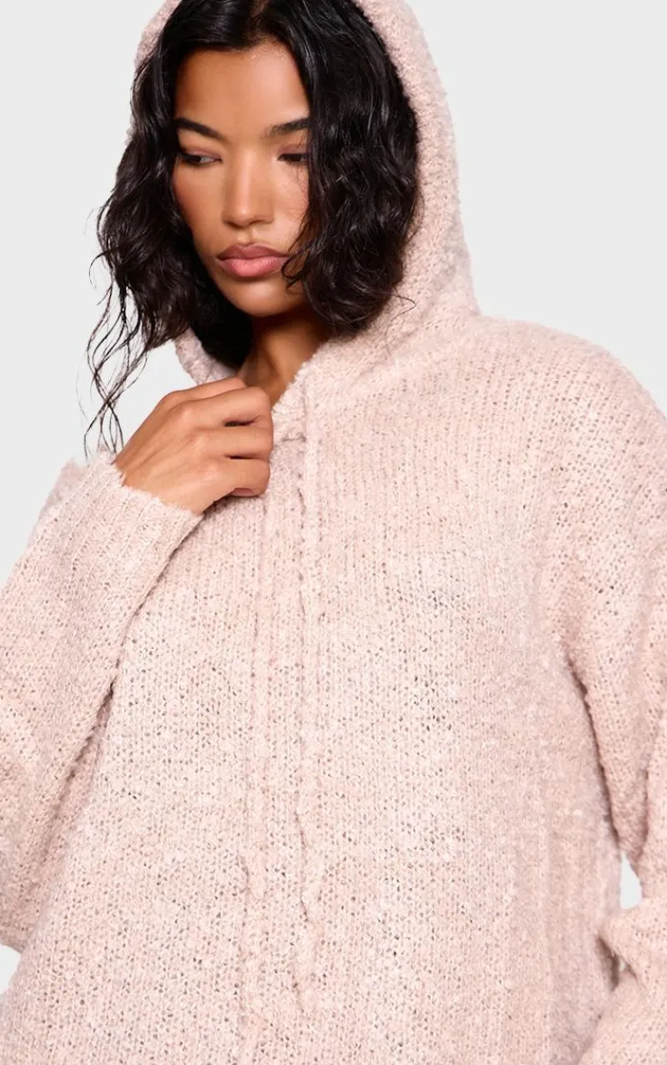 PrettyLittleThing Sweaters*Textured Bobble Knit Hoodie