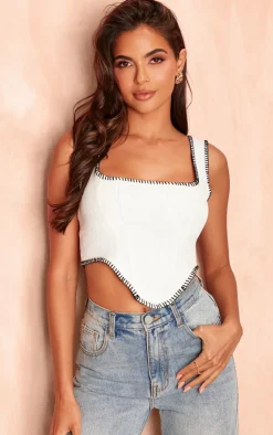 PrettyLittleThing Corsets*Contrast Stitch Boucle Corset