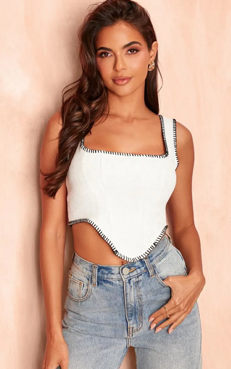 PrettyLittleThing Corsets*Contrast Stitch Boucle Corset
