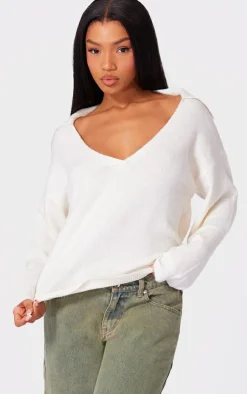 PrettyLittleThing Oversized Sweaters*Luxe Knit Open Back Oversized Sweater