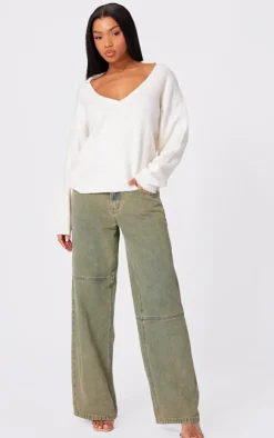 PrettyLittleThing Oversized Sweaters*Luxe Knit Open Back Oversized Sweater