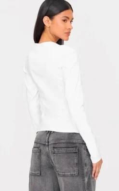 PrettyLittleThing Shirts*Stretch Woven Tie Front Fitted Shirt