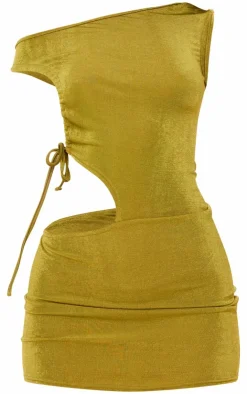 Acetate Slinky One Shoulder Ruched Cut Out Bodycon Dress-PrettyLittleThing Best