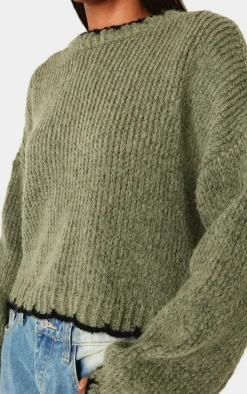 PrettyLittleThing Oversized Sweaters*Blanket Stitch Oversized Knit Sweater