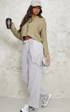 PrettyLittleThing Sweaters*Bobble Knit Collar Detail Top