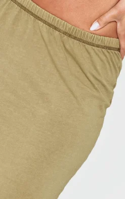 Best PrettyLittleThing Cotton Washed Maxi Skirt Olive