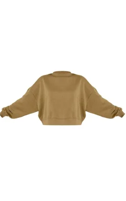PrettyLittleThing Gym Wear*Olive Oversized Boxy Sweatshirt