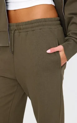Best PrettyLittleThing Premium Cuffed Sweatpants Olive