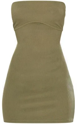 Ribbed Bandeau Underbust Detail Bodycon Dress-PrettyLittleThing Clearance