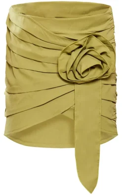 Olive Rose Detail Wrap Skirt