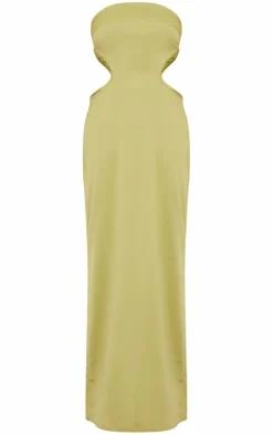 Satin Bandeau Side Cut Out Maxi Dress-PrettyLittleThing Sale