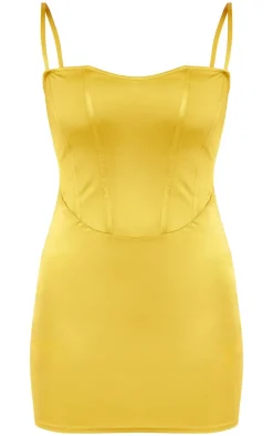 Satin Corset Detail Mini Dress-PrettyLittleThing Outlet