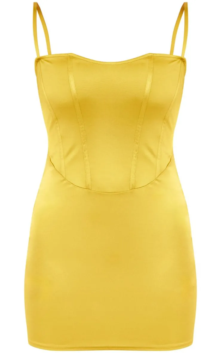 Satin Corset Detail Mini Dress-PrettyLittleThing Outlet