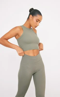 PrettyLittleThing Workout Tops*Sculpt Cropped Gym Racer Top