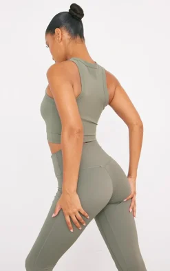 PrettyLittleThing Workout Tops*Sculpt Cropped Gym Racer Top