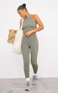 PrettyLittleThing Workout Tops*Sculpt Cropped Gym Racer Top
