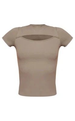 PrettyLittleThing Workout Tops*Sculpt Cut Out Short Sleeve Top