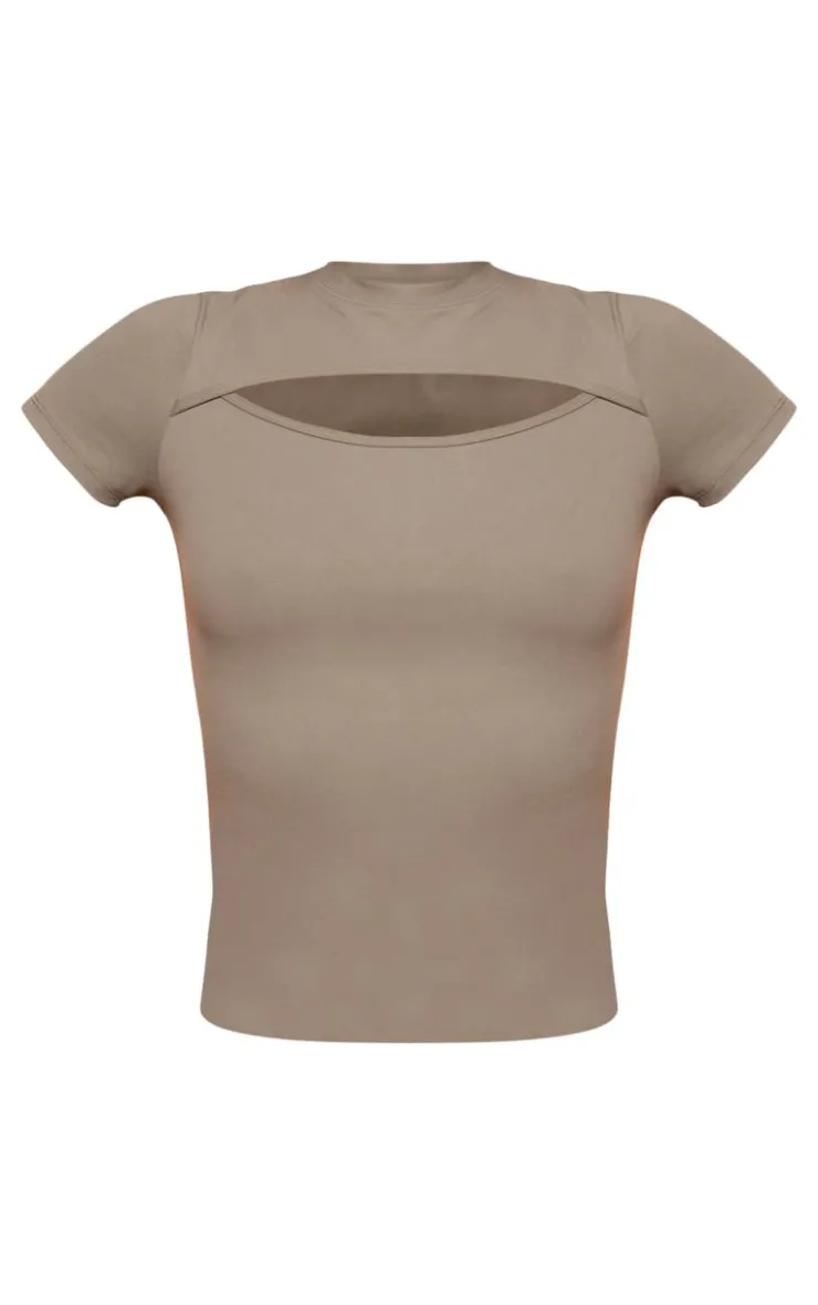 PrettyLittleThing Workout Tops*Sculpt Cut Out Short Sleeve Top