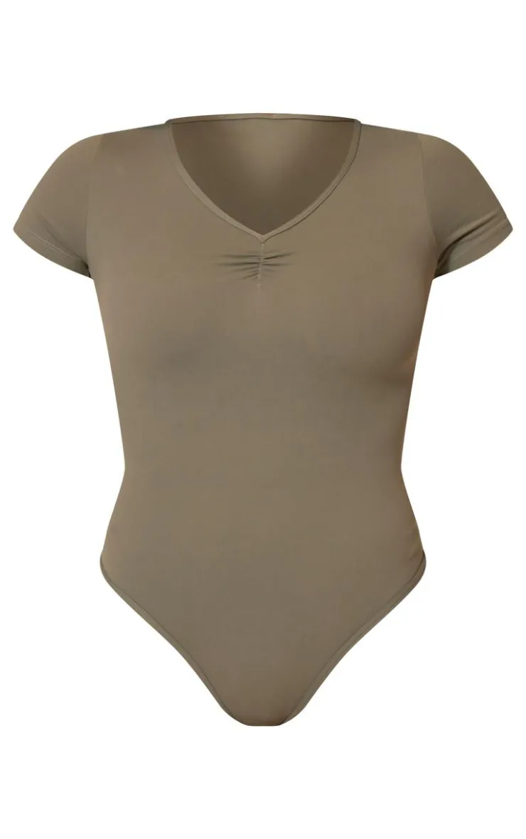 PrettyLittleThing Workout Tops*Sculpt Gathered Short Sleeve Bodysuit