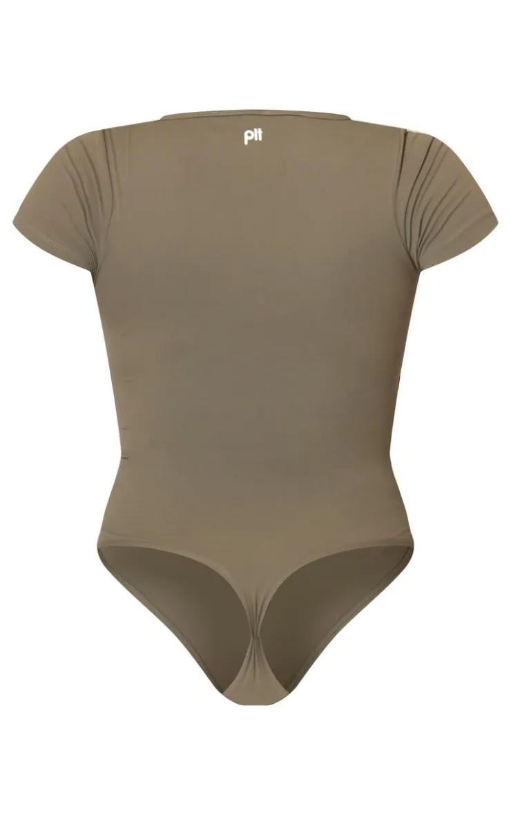 PrettyLittleThing Workout Tops*Sculpt Gathered Short Sleeve Bodysuit