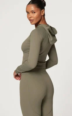 PrettyLittleThing Athletic Jackets*Sculpt Hooded Long Sleeve Gym Jacket