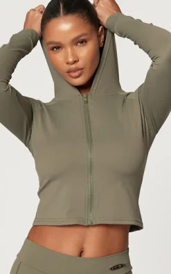 PrettyLittleThing Athletic Jackets*Sculpt Hooded Long Sleeve Gym Jacket