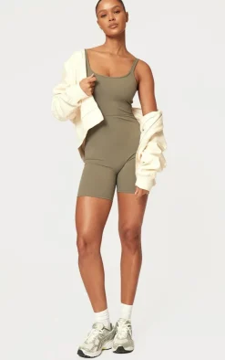 PrettyLittleThing Gym Wear*Sculpt Matte Low Back Strappy Unitard