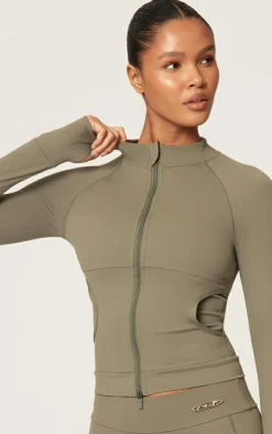 PrettyLittleThing Athletic Jackets*Sculpt Pocket Front Double Zip Up Jacket
