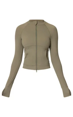 PrettyLittleThing Athletic Jackets*Sculpt Pocket Front Double Zip Up Jacket