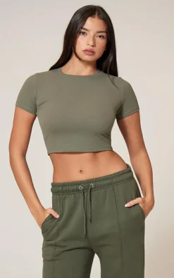 PrettyLittleThing Workout Tops*Sculpt Short Sleeve Crop Gym Top