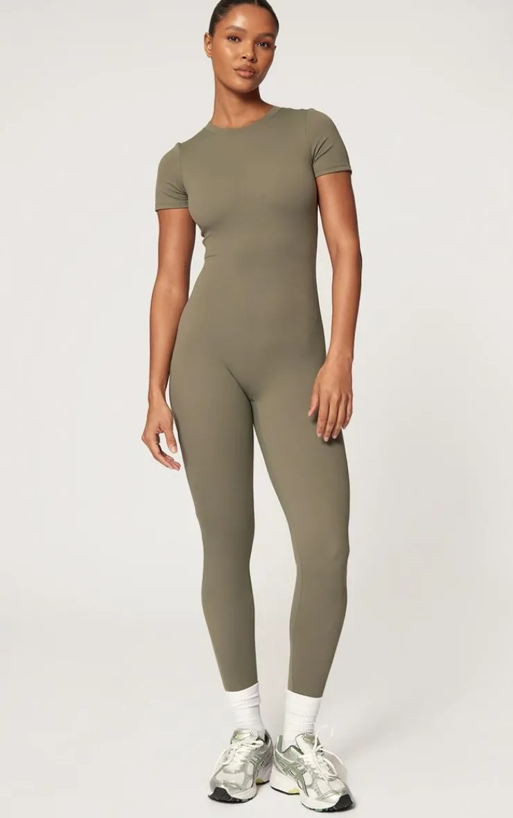 PrettyLittleThing Gym Wear*Sculpt Short Sleeved Unitard