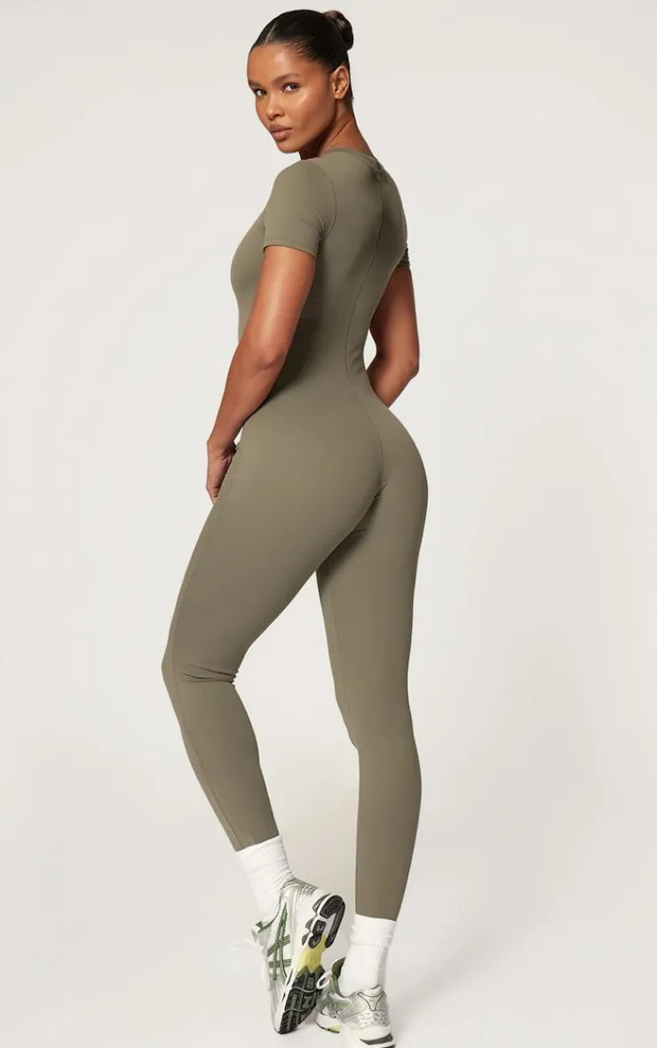 PrettyLittleThing Gym Wear*Sculpt Short Sleeved Unitard