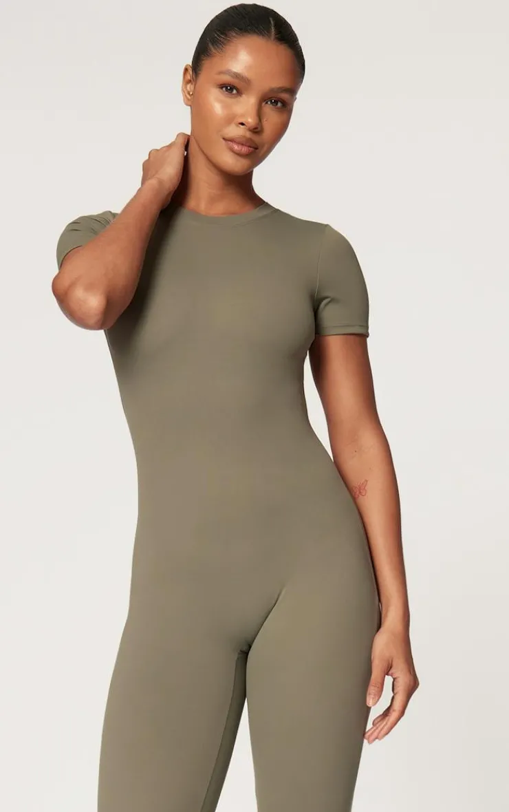PrettyLittleThing Gym Wear*Sculpt Short Sleeved Unitard