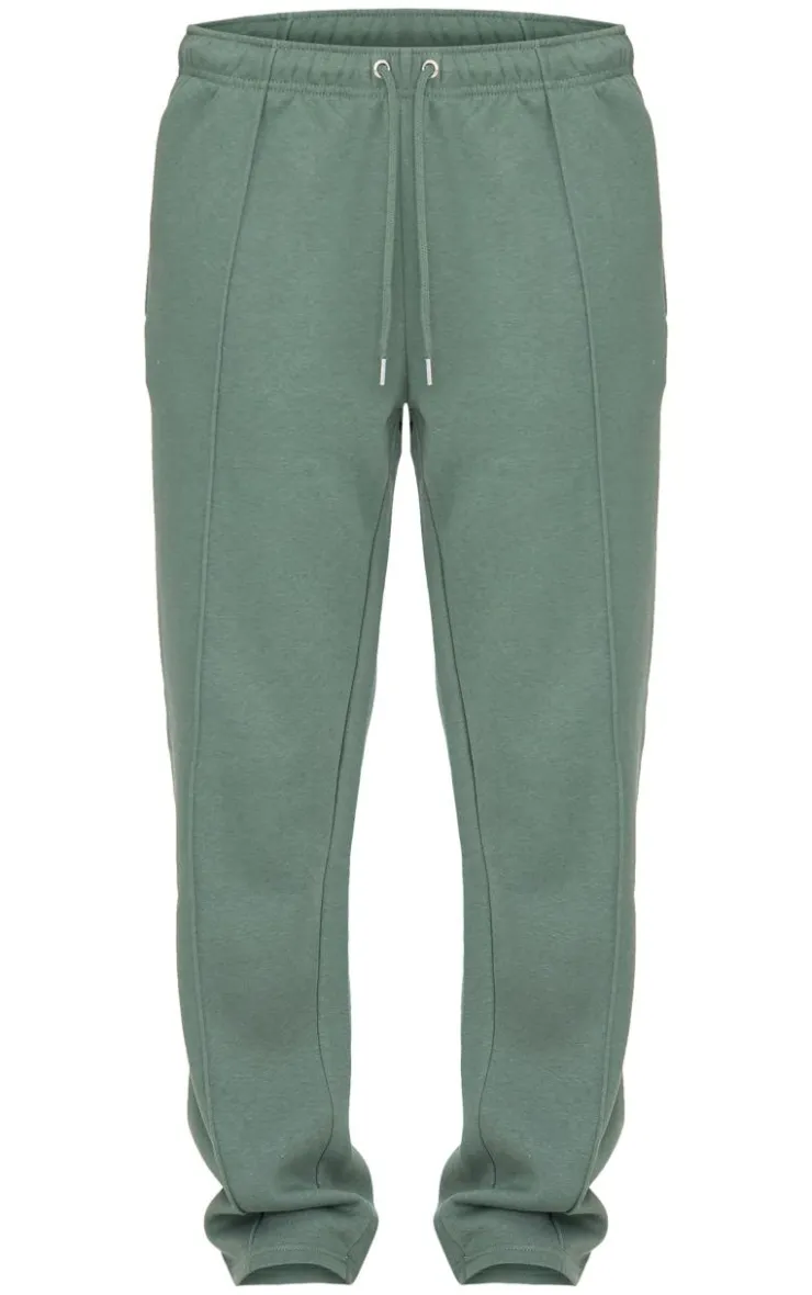 Sale PrettyLittleThing Seam Detail Wide Leg Sweatpants Olive