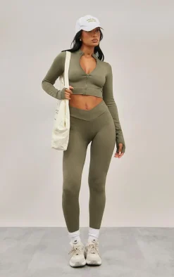 PrettyLittleThing Seamless Gym Wear*Seamless Cross Front Seam Detail Leggings