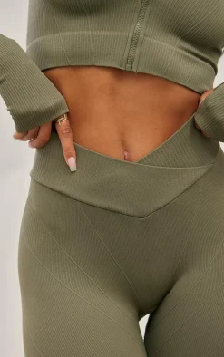 PrettyLittleThing Seamless Gym Wear*Seamless Cross Front Seam Detail Leggings