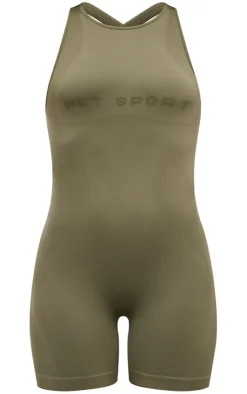 PrettyLittleThing Seamless Gym Wear*Seamless Strappy Ruched Bum Gym Unitard