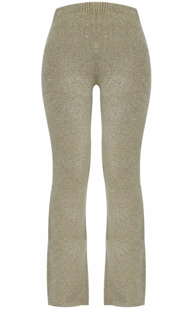 Outlet PrettyLittleThing Soft Bobble Knit Wide Leg Pants Olive