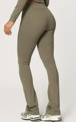 PrettyLittleThing Gym Wear*Sport Metal Badge Sculpt High Waist Flare Pants