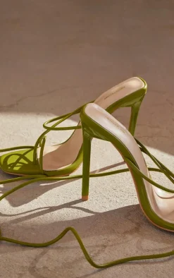PrettyLittleThing High Heels*Square Toe Lace Up Heeled Sandals