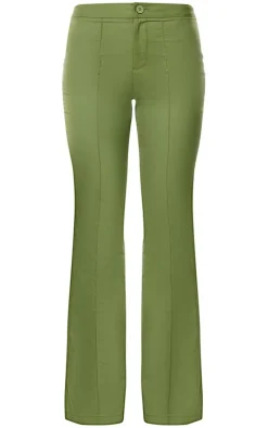 New PrettyLittleThing Tailored Woven Flared Pants Olive