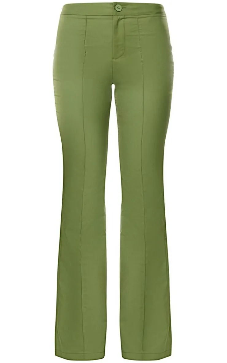 New PrettyLittleThing Tailored Woven Flared Pants Olive