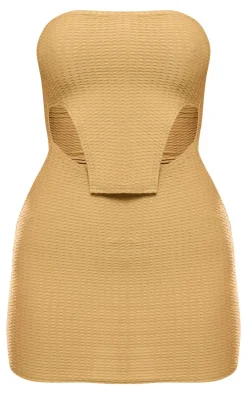 Textured Bandeau Stirrup Hem Bodycon Dress-PrettyLittleThing New
