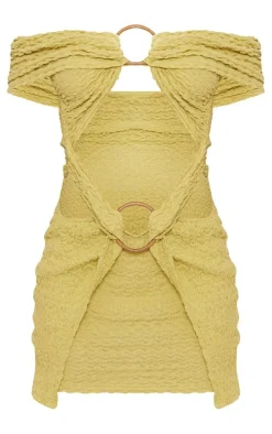 Textured Ring Detail Bodycon Dress-PrettyLittleThing New