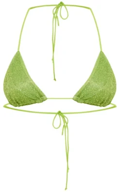PrettyLittleThing Christmas Shop*Triangle Glitter Bikini Top