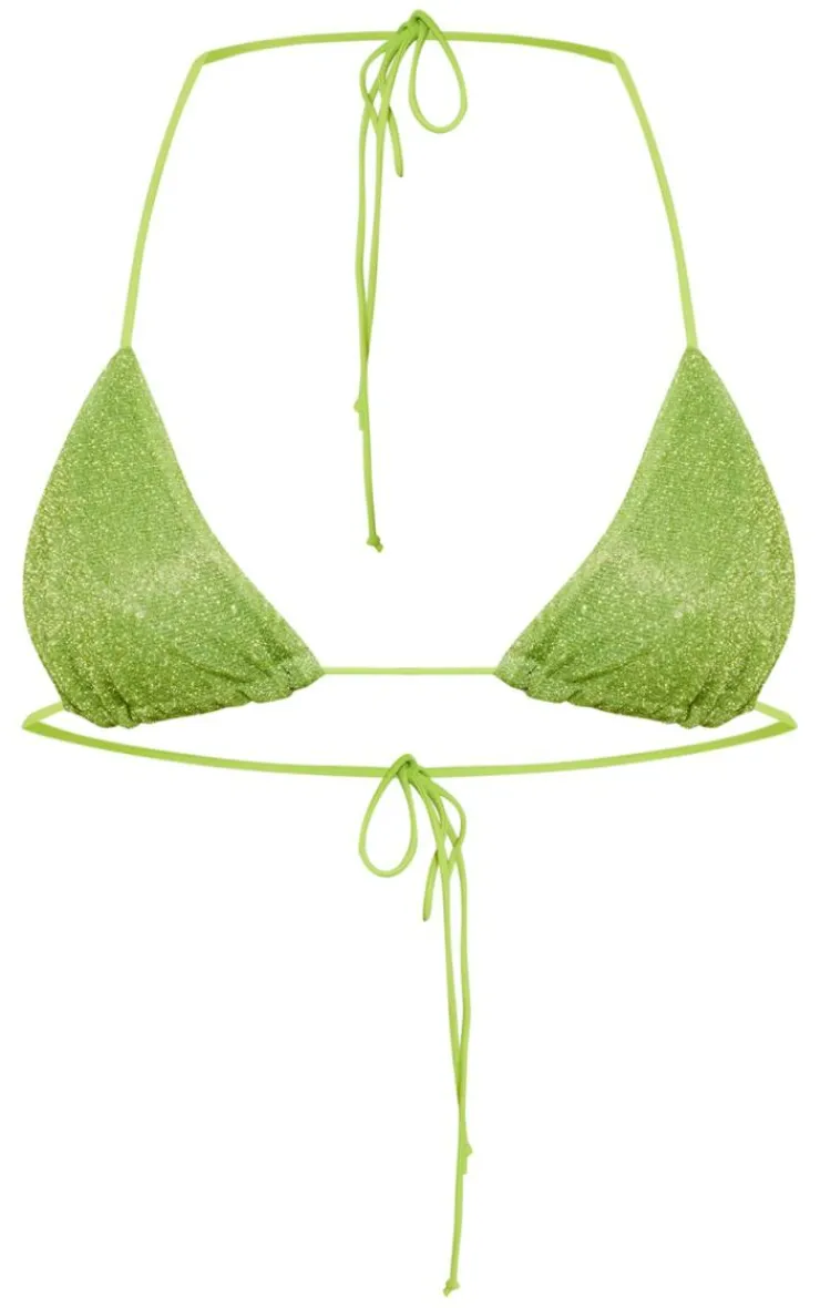 PrettyLittleThing Christmas Shop*Triangle Glitter Bikini Top