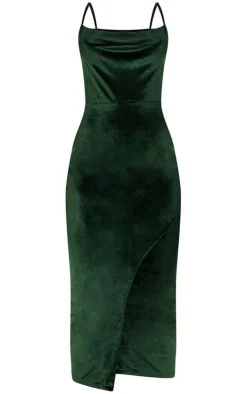 Velvet Cross Back Scoop Back Midi Dress-PrettyLittleThing Discount