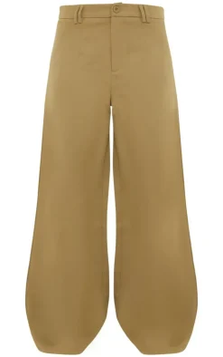 Clearance PrettyLittleThing Woven Double Belt Loop Suit Pants Olive