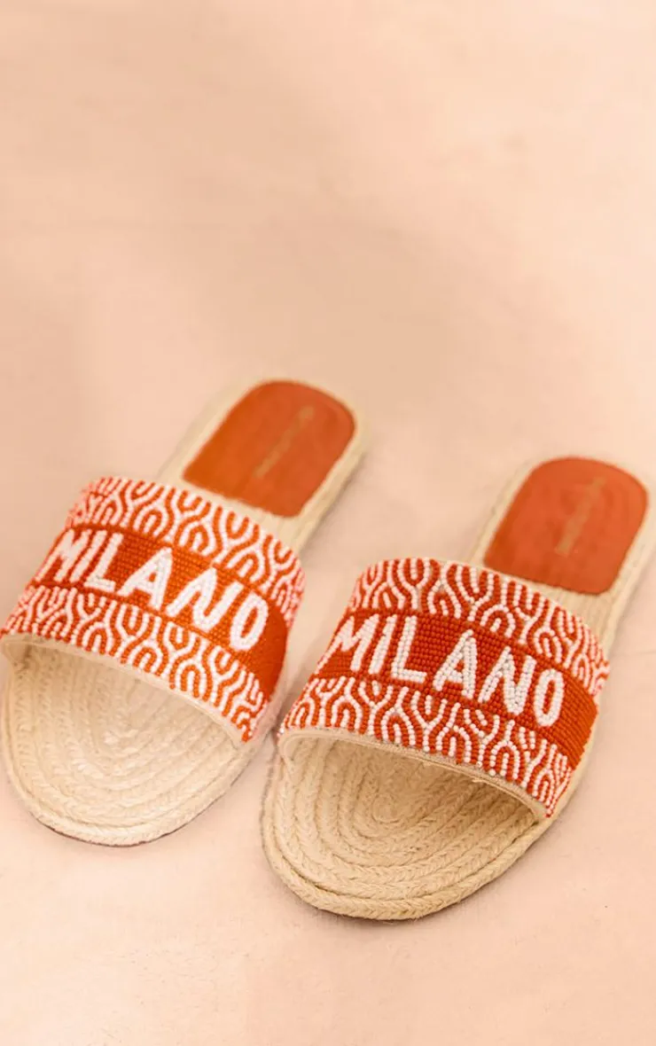PrettyLittleThing Flat Sandals*Beaded Round Toe "Milano" Sequin Sandals